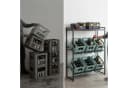 relaxdays Getränkekistenregal Industrial Design Metall MDF Braun Schwarz Bild 5