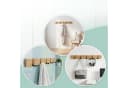 relaxdays Garderobenleiste mit klappbaren Haken Bambus Schwarz Bild 1