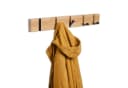 relaxdays Garderobenleiste mit klappbaren Haken Bambus Schwarz Bild 2