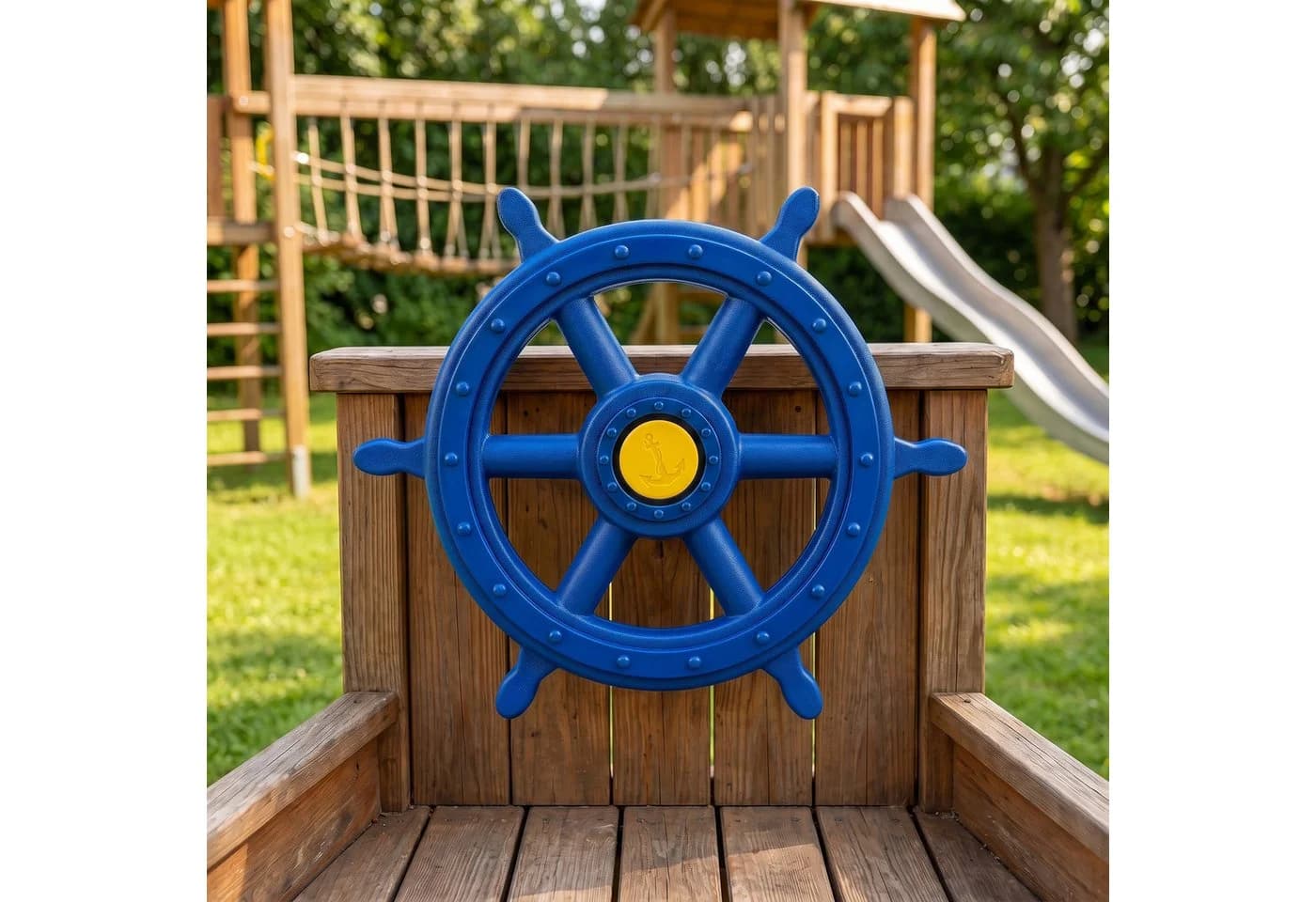 relaxdays Spielzeug-Steuerrad mit Drehgeräusch, blau