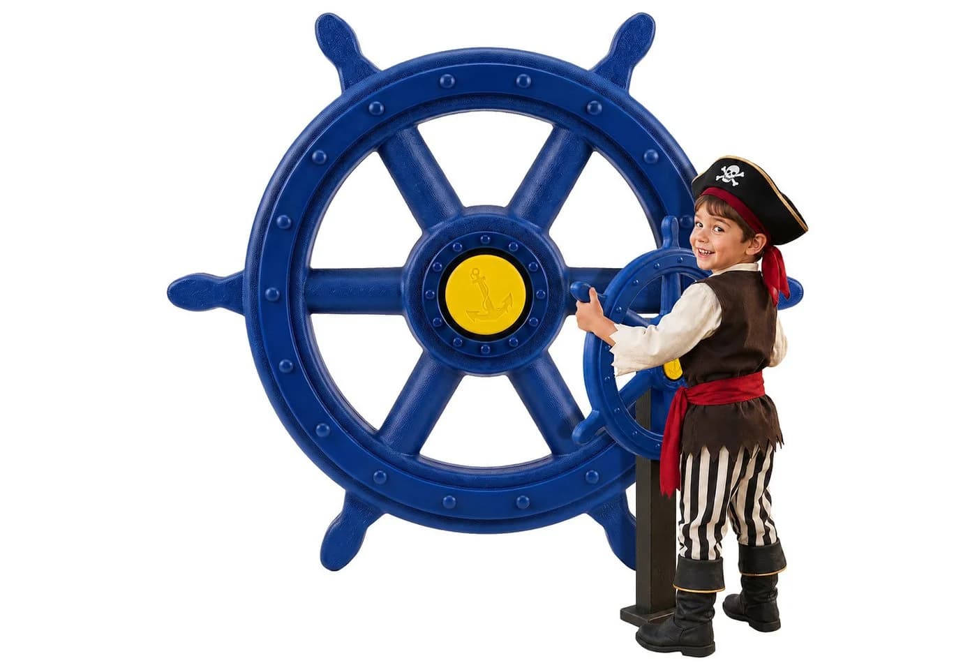 relaxdays Spielzeug-Steuerrad mit Drehgeräusch, blau - Bild 2
