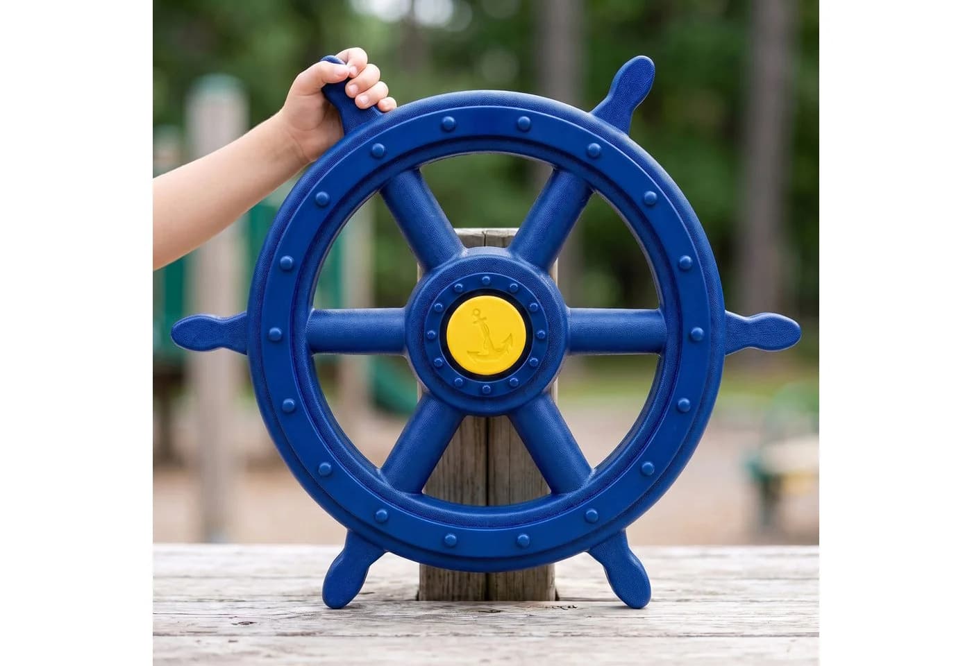relaxdays Spielzeug-Steuerrad mit Drehgeräusch, blau - Bild 5