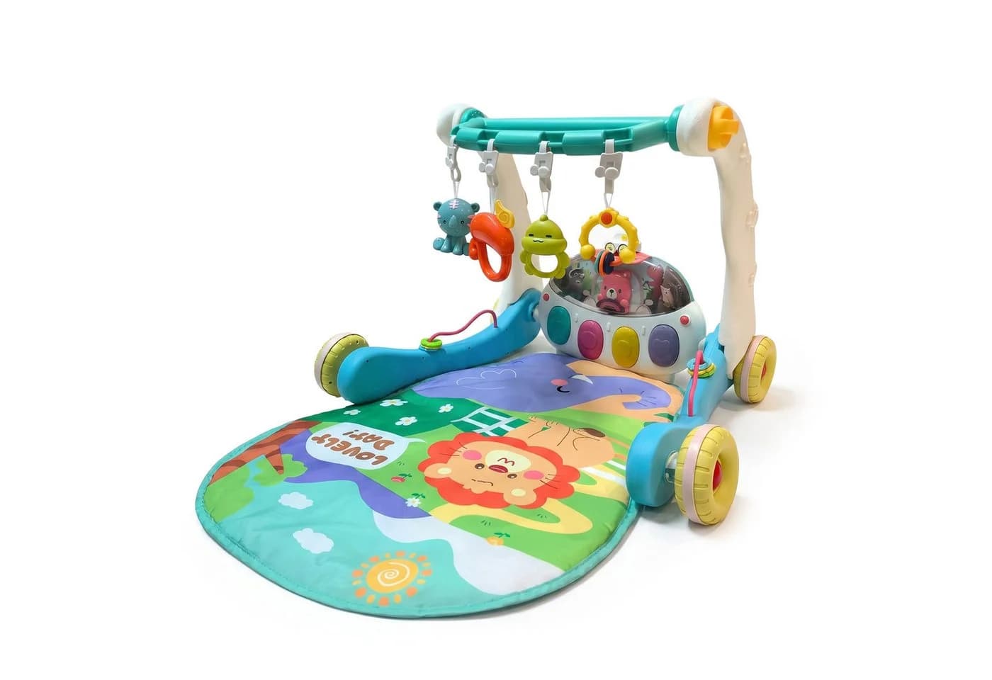 relaxdays Baby Gym mit Rollen, Musik & Licht, Blau - Bild 2