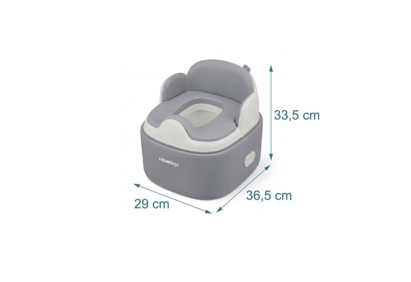 relaxdays Toilettentrainer Töpfchen 4-in-1 mit Deckel grau - Bild 4