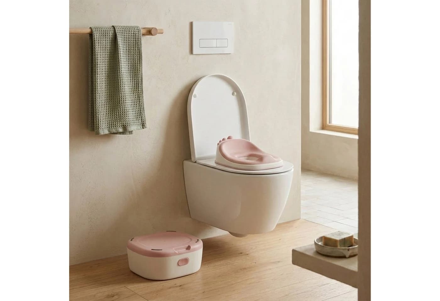 relaxdays Toilettentrainer Töpfchen 4-in-1 Dino Rosa - Bild 5