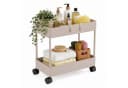relaxdays Rollwagen mit 2 Ebenen Beige Kunststoff Bild 2