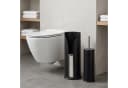 relaxdays WC-Garnitur Set Rollenhalter & WC-Bürste Schwarz/Silber Bild 1