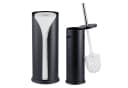 relaxdays WC-Garnitur Set Rollenhalter & WC-Bürste Schwarz/Silber Bild 2