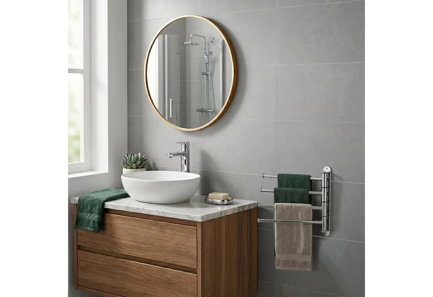relaxdays Handtuchstange Wandhalter Edelstahl 4 Stangen Silber