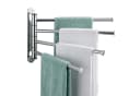 relaxdays Handtuchstange Wandhalter Edelstahl 4 Stangen Silber Bild 2