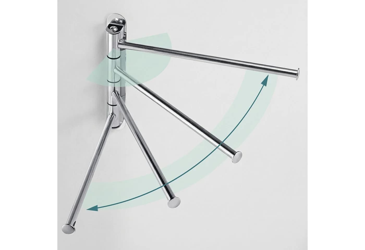 relaxdays Handtuchstange Wandhalter Edelstahl 4 Stangen Silber - Bild 5