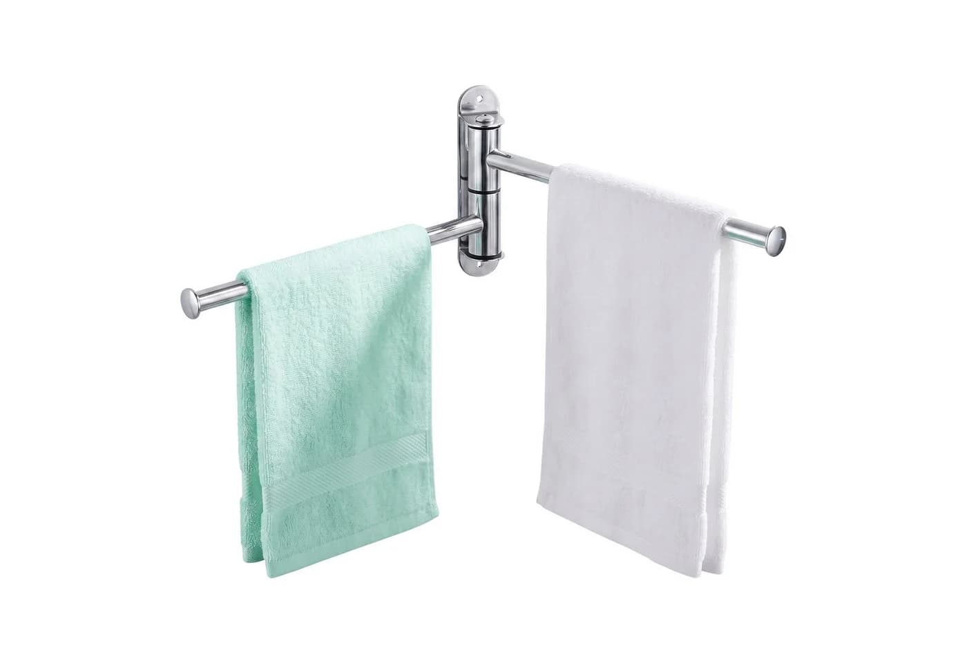 relaxdays Handtuchstange Wand-Handtuchhalter Edelstahl Silber, 2 Stangen - Bild 2