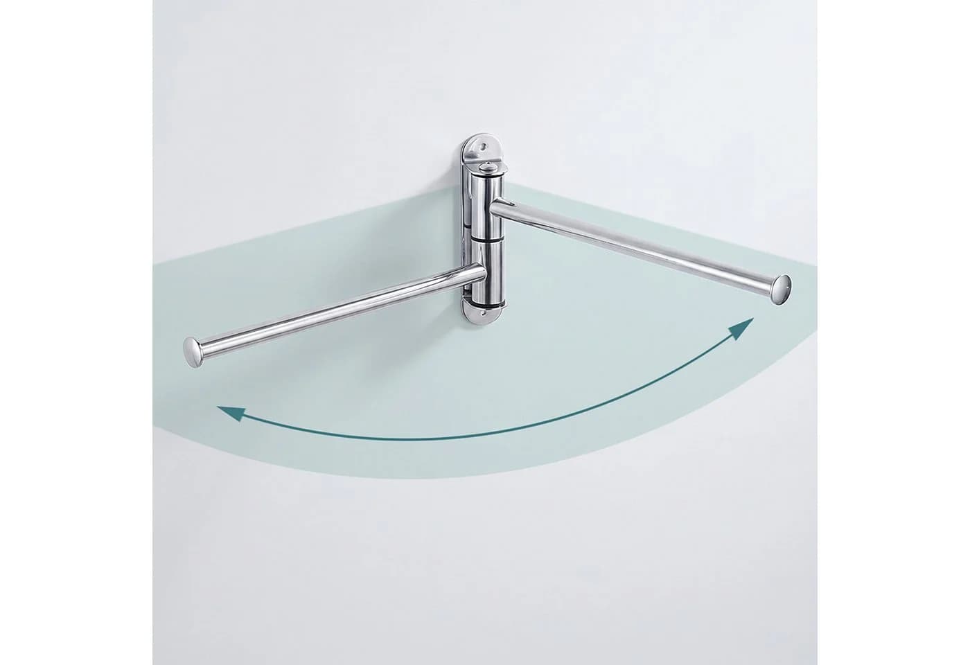 relaxdays Handtuchstange Wand-Handtuchhalter Edelstahl Silber, 2 Stangen - Bild 5