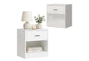 relaxdays Nachtschrank mit Schublade weiß, 2er-Pack Bild 2