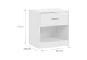 relaxdays Nachtschrank mit Schublade weiß, 2er-Pack Bild 4