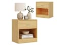 relaxdays Nachtschrank 2er-Pack Holzoptik Braun mit Schublade Bild 2