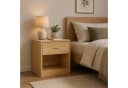 relaxdays Nachtschrank 2er-Pack Holzoptik Braun mit Schublade Bild 3