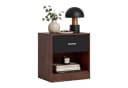 relaxdays Nachtschrank mit Schublade Braun-Schwarz Bild 2