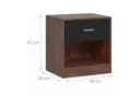 relaxdays Nachtschrank mit Schublade Braun-Schwarz Bild 4
