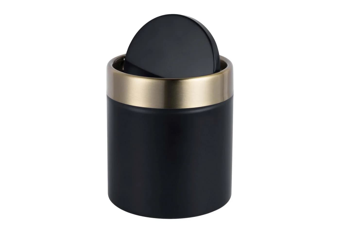 relaxdays Tischmülleimer Mini 1,5L Schwarz mit Schwingdeckel - Bild 2