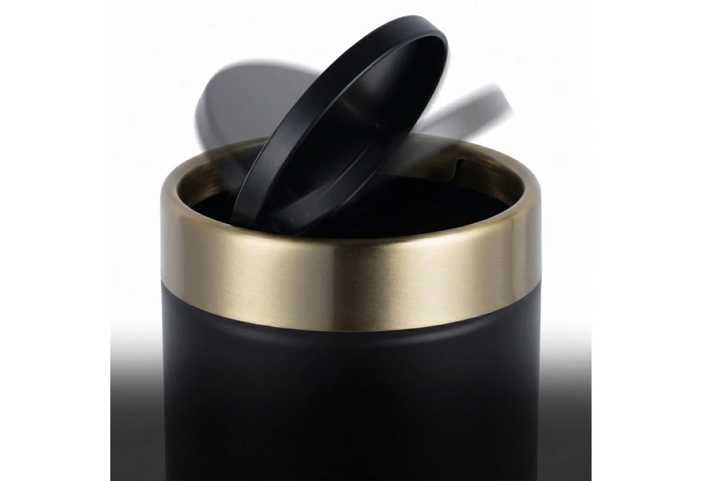 relaxdays Tischmülleimer Mini 1,5L Schwarz mit Schwingdeckel - Bild 5