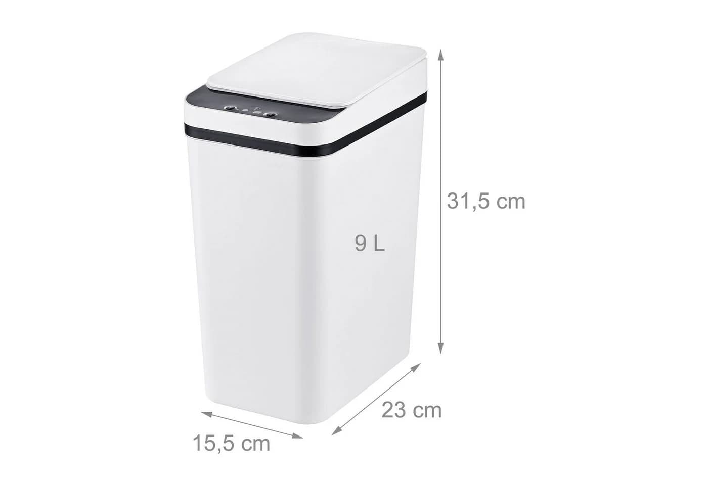 relaxdays Sensor Mülleimer 9L Weiß Hygienisch - Bild 4