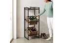 relaxdays Getränkekistenregal mit Ablage Industrial Design Schwarz Braun Bild 1