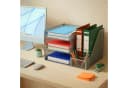 relaxdays Briefablage Schreibtisch Organizer Metall 5 Ablagen silber Bild 1
