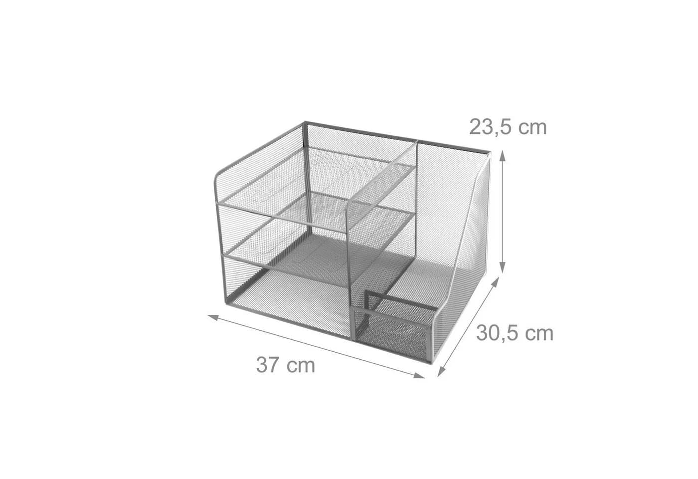 relaxdays Briefablage Schreibtisch Organizer Metall 5 Ablagen silber - Bild 4
