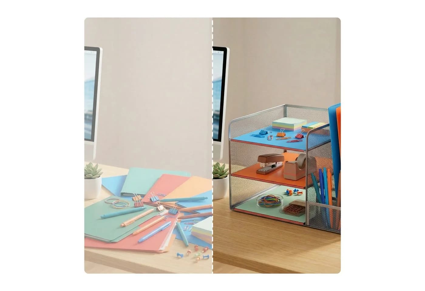 relaxdays Briefablage Schreibtisch Organizer Metall 5 Ablagen silber - Bild 5