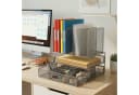 relaxdays Schreibtisch Organizer mit Schublade und 6 Fächern, silber Bild 1