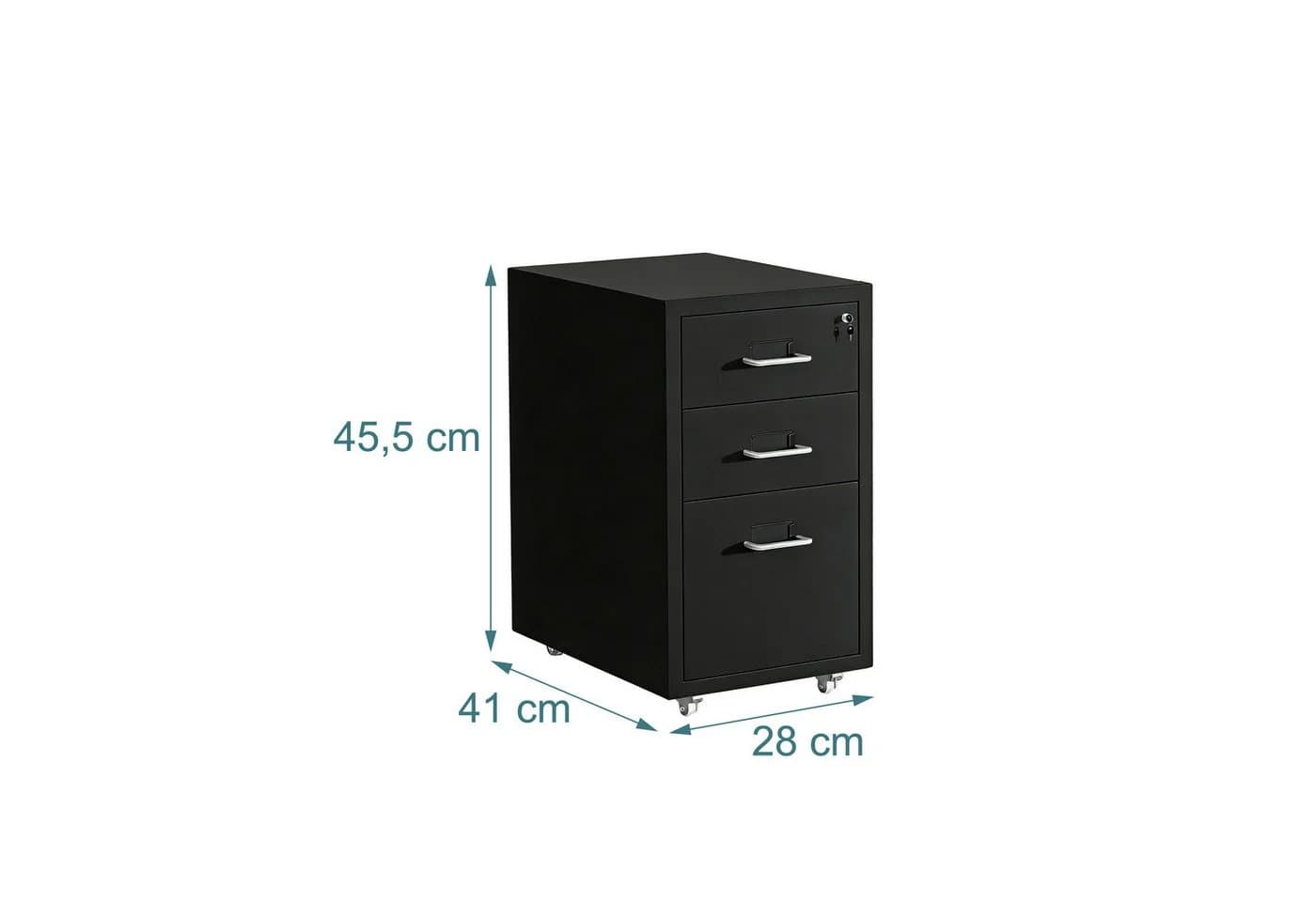 relaxdays Rollcontainer aus Metall abschließbar schwarz - Bild 4