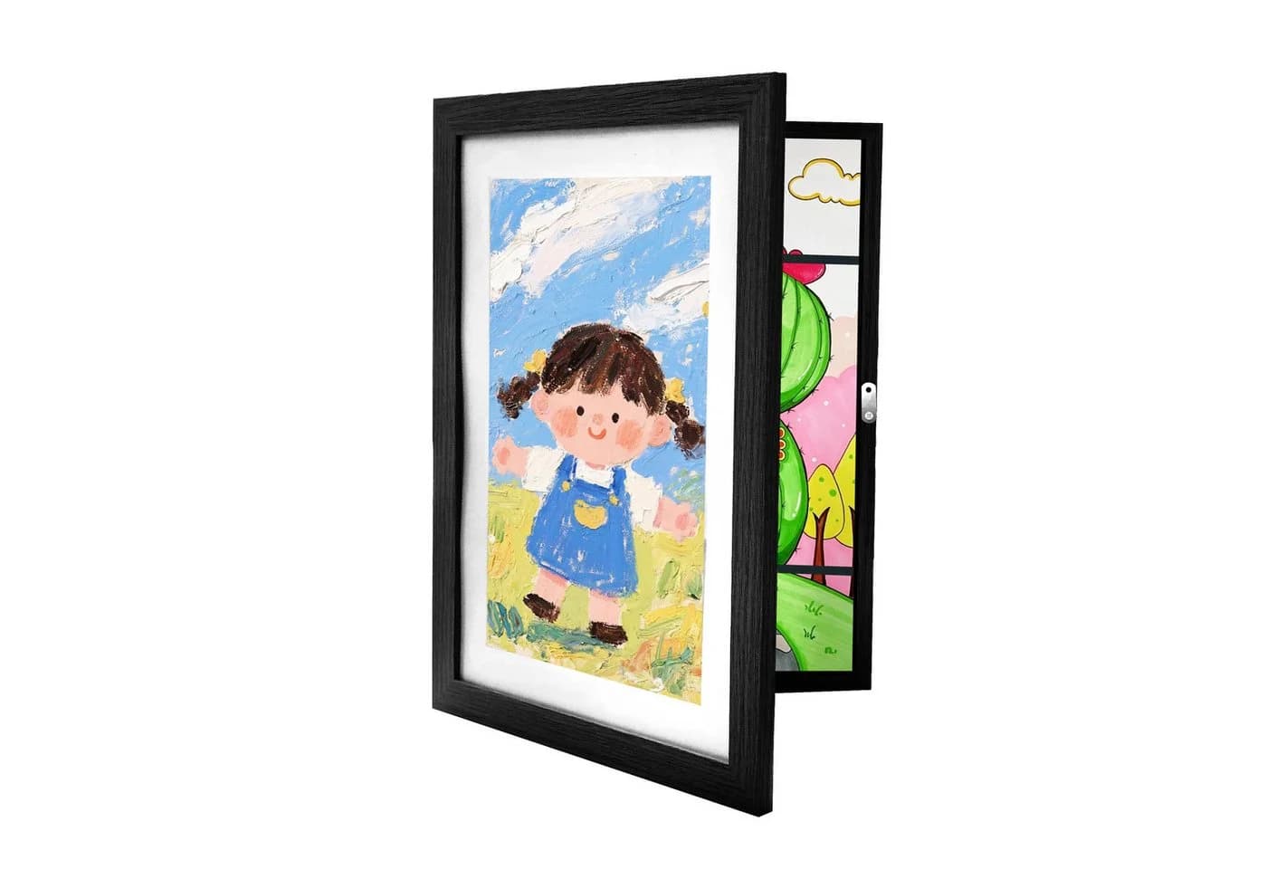 relaxdays Bilderrahmen A4 Klappdesign Schwarz Kinder - Bild 2