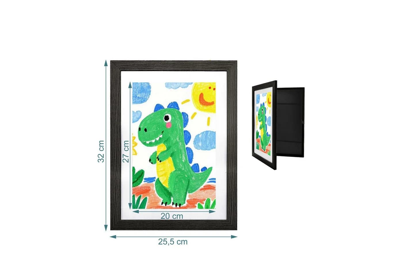 relaxdays Bilderrahmen A4 Klappdesign Schwarz Kinder - Bild 4