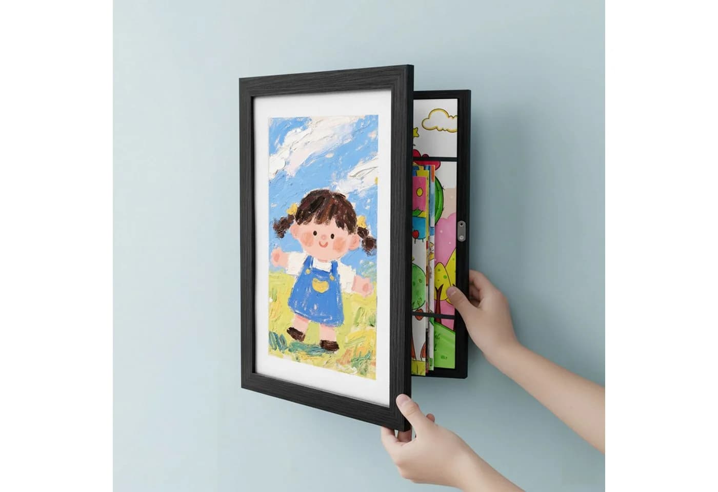 relaxdays Bilderrahmen A4 Klappdesign Schwarz Kinder - Bild 5
