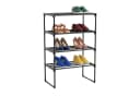 relaxdays Schuhregal Metall Stapelbar Schwarz 4 Ebenen Bild 2