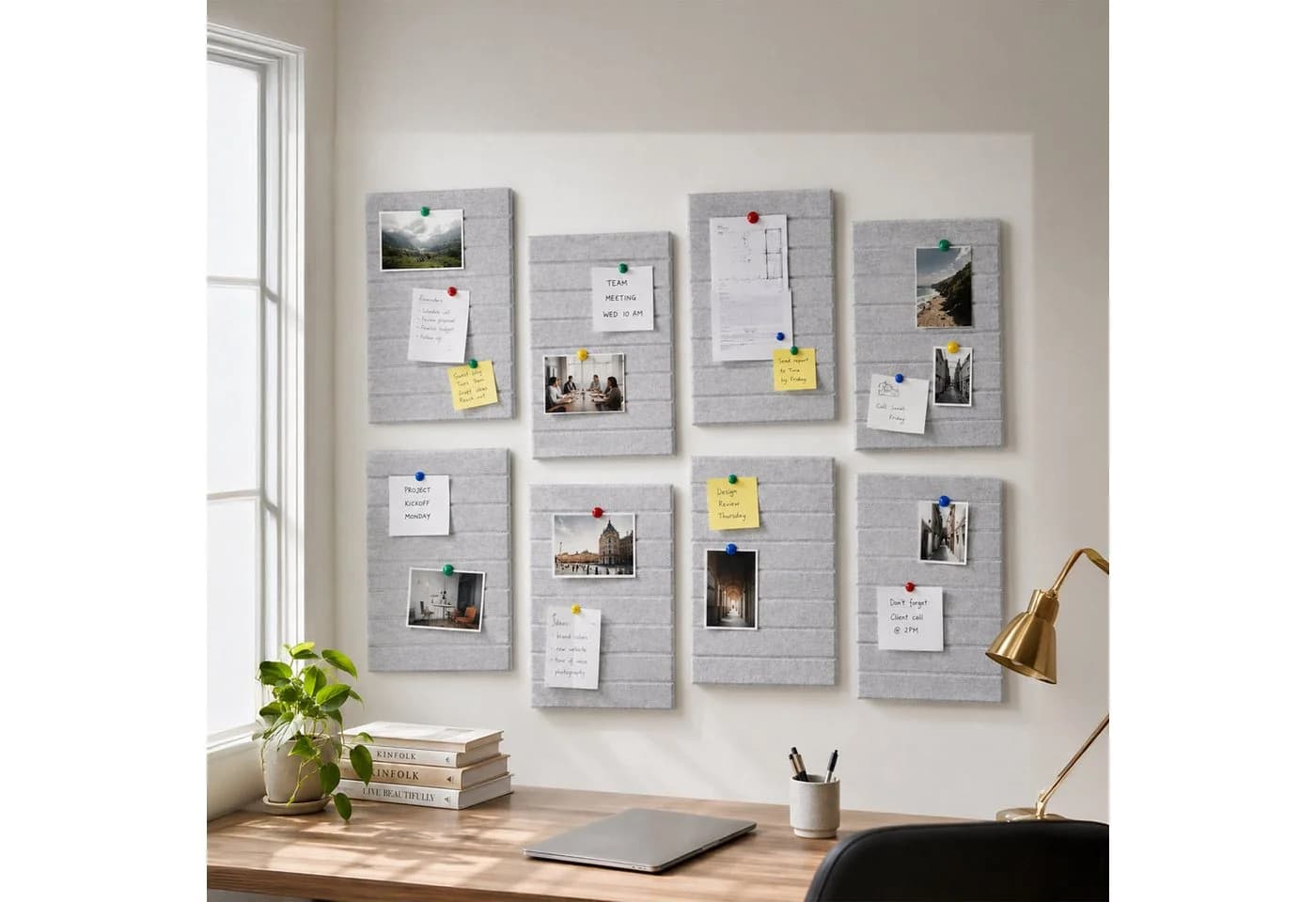 relaxdays Filzpinnwand Selbstklebend Grau Modern - Bild 5