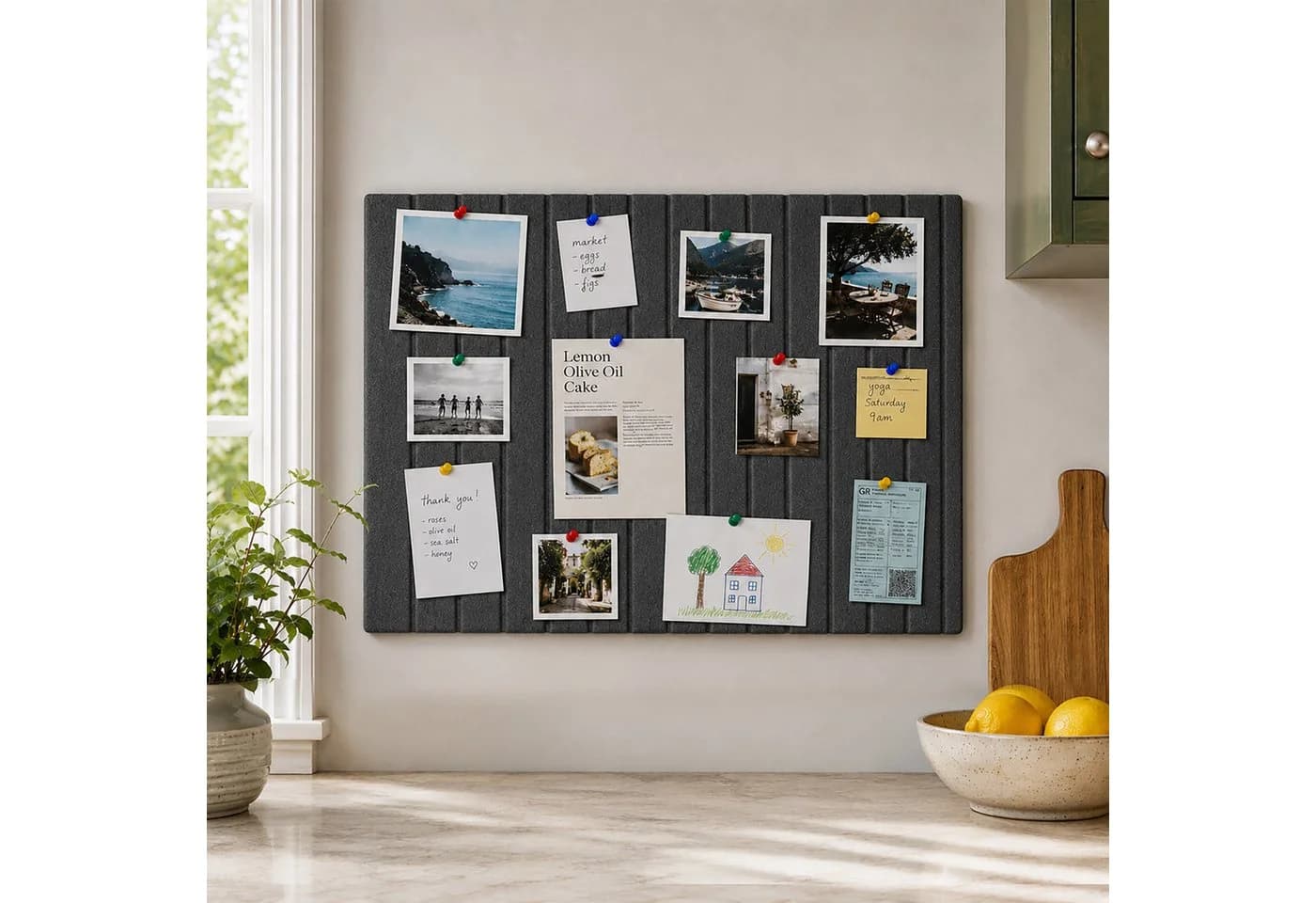 relaxdays Filzpinnwand Selbstklebend Grau Modern - Bild 3