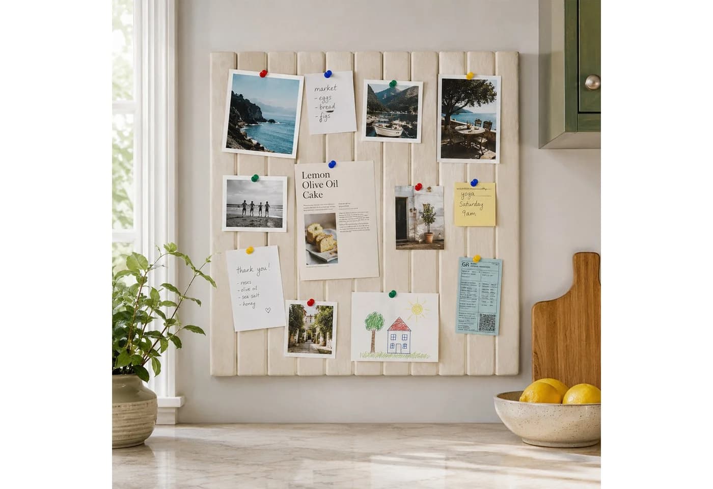 relaxdays Filzpinnwand Selbstklebend Beige Modular - Bild 3