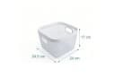 relaxdays Aufbewahrungskorb Metall Weiß Gitteroptik Bild 4