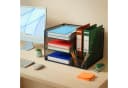 relaxdays Briefablage Schreibtisch Organizer Metall 5 Ablagen Schwarz Bild 1