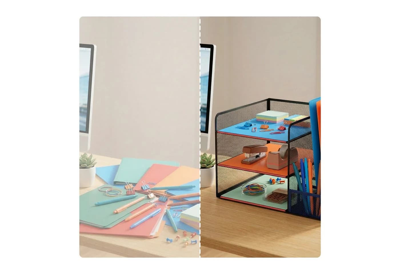 relaxdays Briefablage Schreibtisch Organizer Metall 5 Ablagen Schwarz - Bild 5