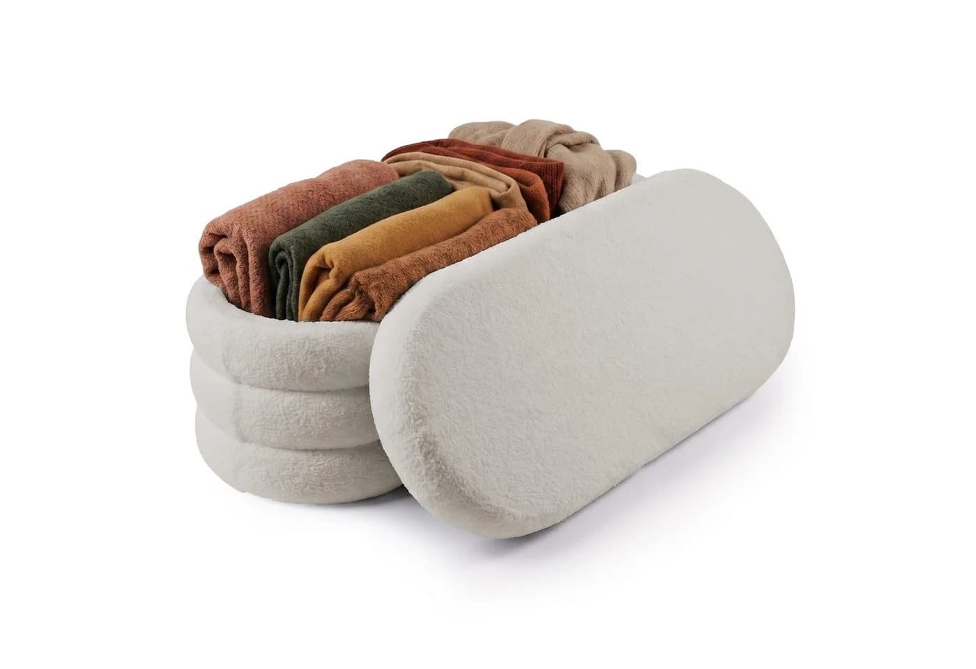 relaxdays Sitztruhe aus Teddystoff, Beige - Bild 2