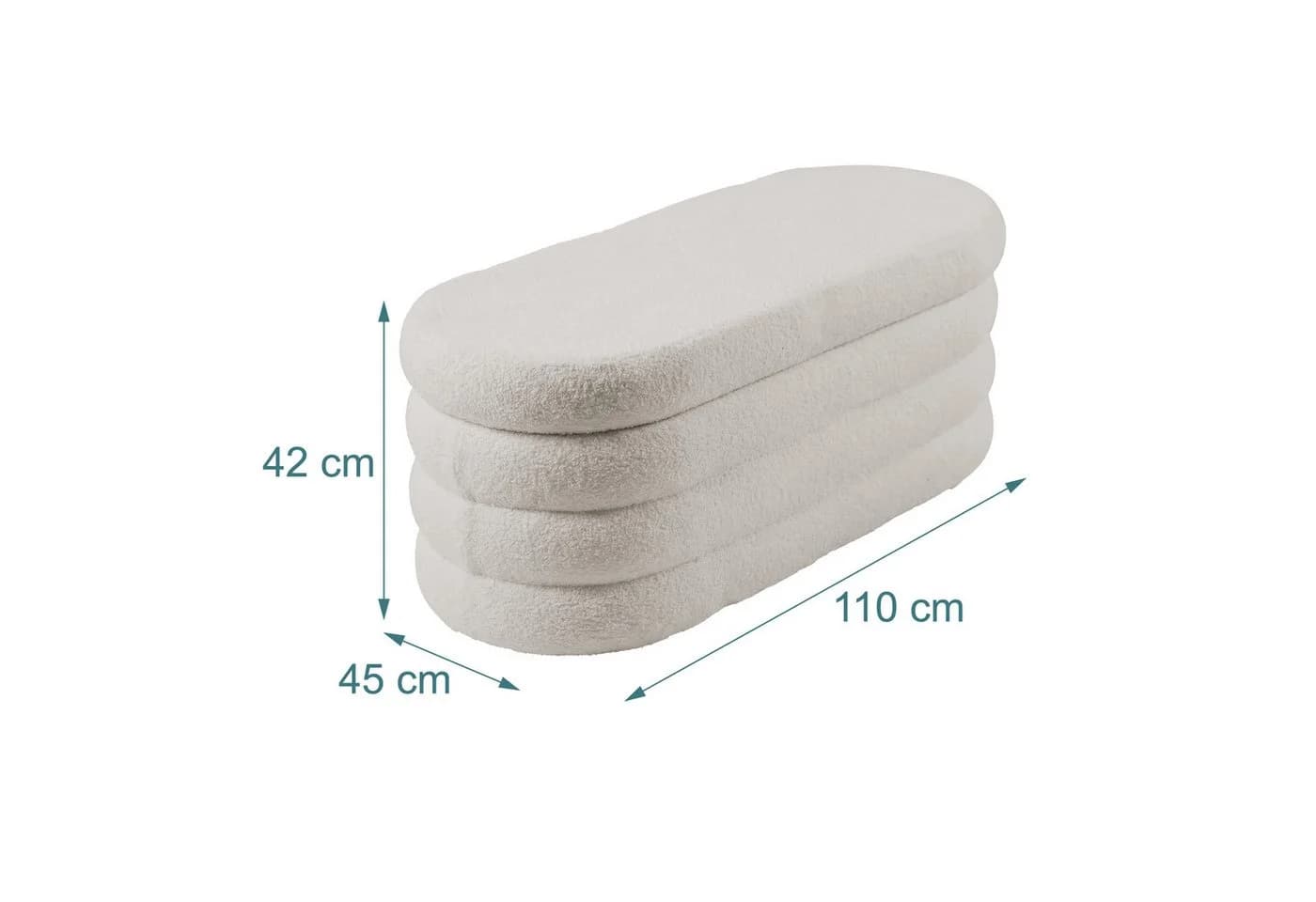 relaxdays Sitztruhe aus Teddystoff, Beige - Bild 4