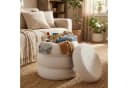 relaxdays Stauraumhocker Teddyfell Creme Bild 1