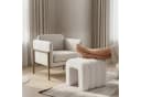 relaxdays Polsterhocker Teddyfell Hocker weiß Bild 5