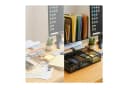 relaxdays Schreibtisch Organizer mit Schublade und 6 Fächern, Schwarz Bild 5