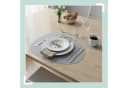 Relaxdays Platzset 6er Set Grau-Beige Oval Kunstleder Bild 3