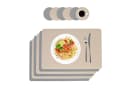 relaxdays Platzset 6er Set mit Untersetzer Grau-Beige Kunstleder Bild 2