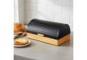 relaxdays Brotkasten Bambus mit Klappdeckel Schwarz Bild 5